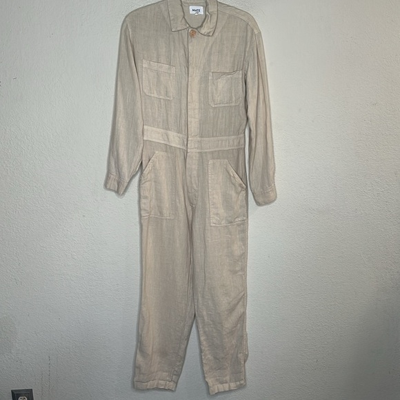 Mate the Label 100% Linen Jumpsuit in Natural size xs - Picture 5 of 8
